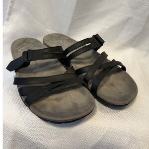 Merrell Terran 3 Cush Slide Black Leather Sandals Womens 9 J002694